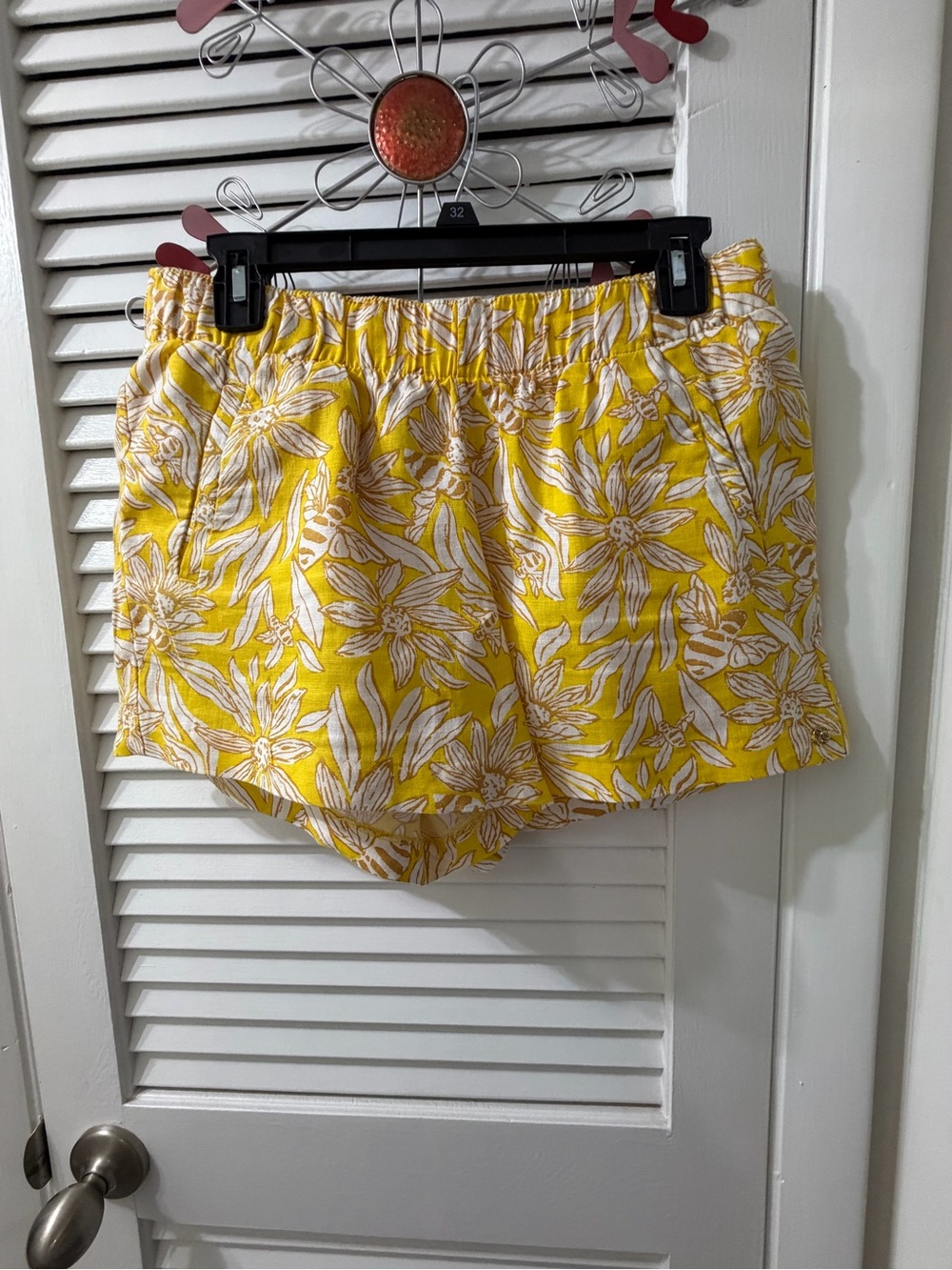 Lilly Pulitzer Yellow & White Floral High-Waist Shorts